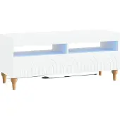vidaXL LED tv-meubel ALKMAAR 100 x 35 x 43 cm Wit Bewerkt hout