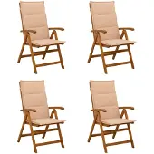 vidaXL Ligstoelen voor Tuin 4 st Naturel Massief Acacia Hout