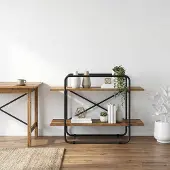 vidaXL Boekenplank 2-laags 100 x 35 x 70 cm PB Eikenhout