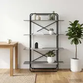 vidaXL Boekenplank 4-laags 100 x 35 x 140 cm PB Grijs Sonoma