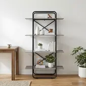 vidaXL Boekenplank 4-laags 80 x 35 x 140 cm PB Grijs Sonoma