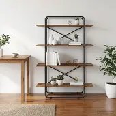 vidaXL Boekenplank 4-laags 100 x 35 x 140 cm PB Eikenhout