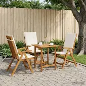 vidaXL Ligstoelen voor Tuin 3 st Naturel Massief Acacia Hout