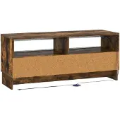 vidaXL LED tv-meubel EDE 100 x 35 x 43 cm Gerookt eiken Bewerkt hout