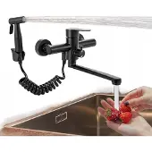 Bedee Wandkraan Keuken met Douche & 1.5m Uittrekbare Slang - RVS