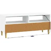 vidaXL LED tv-meubel ARNHEM 100 x 35 x 43 cm Wit Bewerkt hout