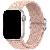123Watches bandje Weavy - nylon - sterrenroze - 44 · 45 · 46 & 49 mm - Geschikt voor Apple Watch series 1/2/3/4/5/6/7/8/9/10/11/12/SE/SE2/SE3/Ultra/Ultra 2/Ultra 3/Ultra 4