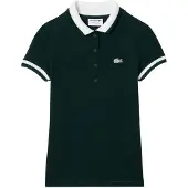 Lacoste Dames Geborduurd Logo Korte Mouwen Polo Shirt (Groen/Wit)