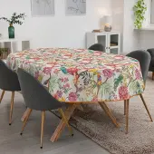 ANRO Tafelkleed Bladeren Meerkleurig Ovaal 180x140cm Met sierband Afwasbaar Waterafstotend
