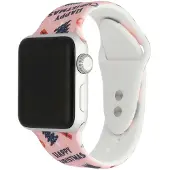 123Watches print bandje - siliconen - kerst - roze - 44 · 45 · 46 & 49 mm - Geschikt voor Apple Watch series 1/2/3/4/5/6/7/8/9/10/11/12/SE/SE2/SE3/Ultra/Ultra 2/Ultra 3/Ultra 4
