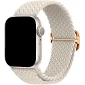 123Watches bandje Weavy - nylon - sterrenlicht - 44 · 45 · 46 & 49 mm - Geschikt voor Apple Watch series 1/2/3/4/5/6/7/8/9/10/11/12/SE/SE2/SE3/Ultra/Ultra 2/Ultra 3/Ultra 4