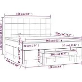 vidaXL Boxspring met matras stof donkerbruin 160x200 cm