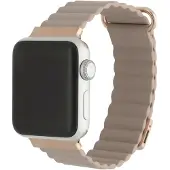 123Watches bandje Magna - Leer - khaki - 38 · 40 · 41 & 42 mm - Geschikt voor Apple Watch series 1/2/3/4/5/6/7/8/9/10/11/12/SE/SE2/SE3