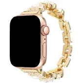 123Watches bandje Demi - staal - goud - 44 · 45 · 46 & 49 mm - Geschikt voor Apple Watch series 1/2/3/4/5/6/7/8/9/10/11/12/SE/SE2/SE3/Ultra/Ultra 2/Ultra 3/Ultra 4