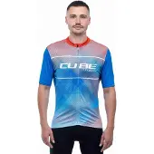 Cube Fietsshirt TEAMLINE JERSEY CMPT S/S WHITE/BLUE/RED XL
