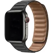 123Watches bandje - leer - solo - zwart - 38 · 40 · 41 & 42 mm - Geschikt voor Apple Watch series 1/2/3/4/5/6/7/8/9/10/11/12/SE/SE2/SE3
