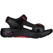SKECHERS Heren Arch Fit Platte Sandalen (Zwart/ROOD)