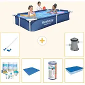 Bestway Steel Pro, rechthoekig zwembad - 221x150x43 cm - 7-delig - S21516