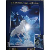 Clementoni - Legpuzzel - 1000 stukjes - Fluorescent - The white stallion