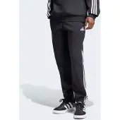 Adidas Sportbroek 'Essentials 3-Stripes Fleece Tapered Cuffed' zwart / wit