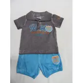 Dirkje 2-delig setje Racing washed grey maat 68
