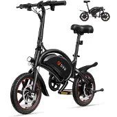 DYU D3F Elektrische Vouwfiets - 35–40 km Actieradius - 36V 10Ah Accu - 250W Motor - Voor- en Achter Schijfremmen - 25 km/u - Zwart