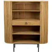 Wohnling Boekenkast acaciahout 122 cm hoog