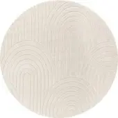 Tapis.fr Modern tapijt Tokko crème 120 cm rond