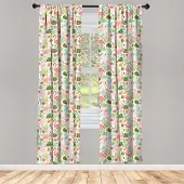 Abakuhaus Flamingo – Gordijn-Set 2x75x175 cm – Mikrofaser, Halfschaduw, Meerkleurig