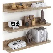Famanu – Set van 3 zwevende wandplanken, 39 cm, Sonoma