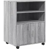 vidaXL Rolkast 60x48x81 cm bewerkt hout grijs sonoma eikenkleurig