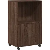 vidaXL Rolkast 55x40x91 cm bewerkt hout bruin eikenkleurig