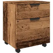 vidaXL Dossierkast verrijdbaar 45x38x54cm bewerkt hout oud houtkleurig