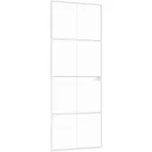 vidaXL Binnendeur 76x201,5 cm gehard glas en aluminium smal wit