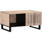 vidaXL Salontafel 80x51x40 cm massief mangohout wit