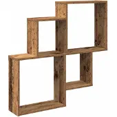 vidaXL Wandschap 80x15x78,5 cm bewerkt hout oud houtkleurig