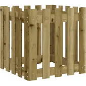 vidaXL Plantenbak met hekontwerp 50x50x50 cm geïmpregneerd grenenhout