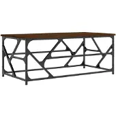 vidaXL Salontafel 100x50x40 cm bewerkt hout bruineiken