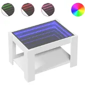 vidaXL Salontafel met LED 73x53x45 cm bewerkt hout wit