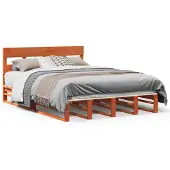 vidaXL Bedframe zonder matras massief grenenhout wasbruin 160x200 cm