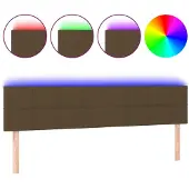 vidaXL Hoofdbord LED 160x5x78/88 cm stof donkerbruin