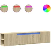 vidaXL Tv-wandmeubel met LED-verlichting 180x31x39,5 cm sonoma eiken