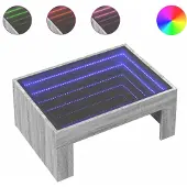 vidaXL Salontafel met Infinity LED 70x50x30 cm grijs sonoma eikenkleur