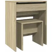 vidaXL Kaptafel met krukje 60x40x113,5 cm sonoma eikenkleurig