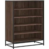 vidaXL Schoenenkast 75x38x97,5 cm bewerkt hout en metaal bruin eiken