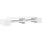 vidaXL Monitorstandaard met opbergruimte 100x27x15 cm bewerkt hout wit