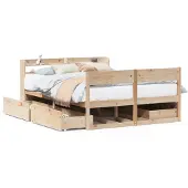 vidaXL Bedframe zonder matras massief grenenhout 135x190 cm