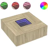 vidaXL Salontafel met Infinity LED 100x100x40 cm sonoma eikenkleurig