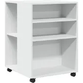 vidaXL Bijzettafel met wieltjes 55x60x78 bewerkt hout wit