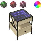 vidaXL Salontafel met Infinity LED 40x40x51 cm sonoma eikenkleurig
